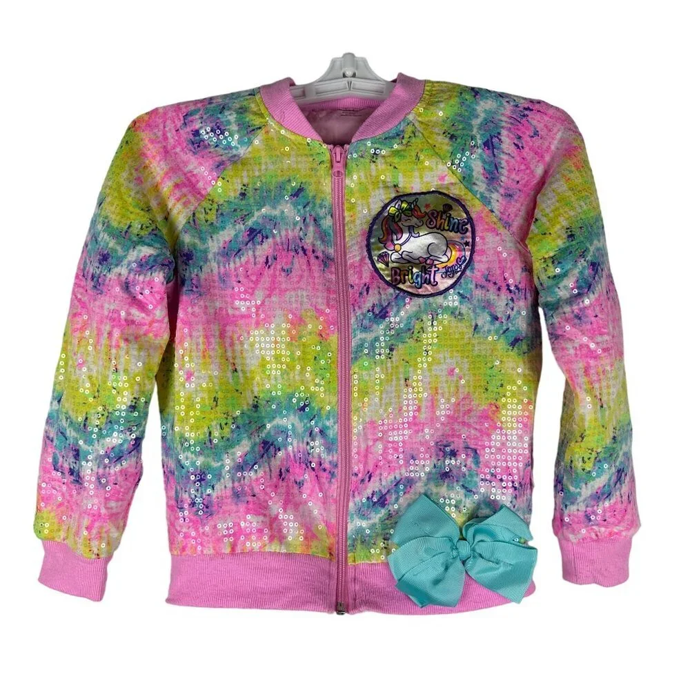 Nickelodeon Unicorn Shine Bright Jacket For Girls - Size M (7/8) Sequin Design